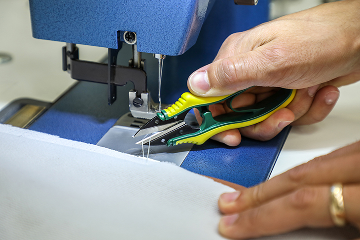 Sewing snips get into tight spaces for snipping threads quickly and easily.